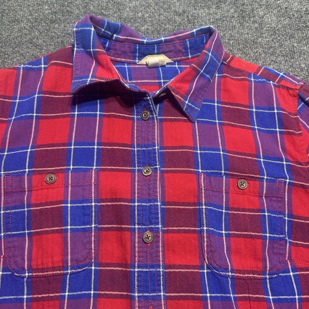 Duluth Trading Button Up Shirt Womens XL Multicolor Long Sleeve Flannel Plaid - Picture 1 of 7